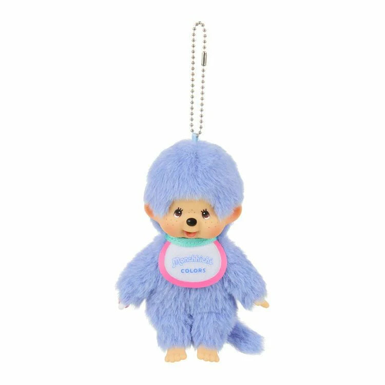海外限定　14cm Monchhichi Lacie COLORS Blue Monchhichi Colors Series Keychain - Blue