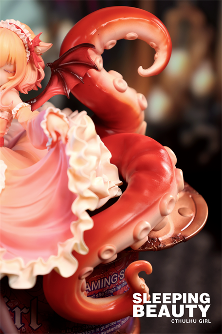Sleeping Beauty-Cthulhu Girl-Abyss Bloom, a resin figure with bat wings and tentacles, blending fairy-tale charm and Lovecraftian horror. Preorder, limited to 499 sets.
