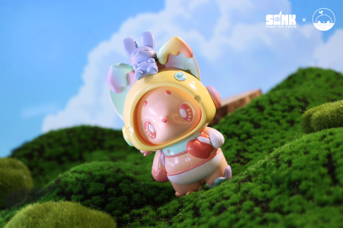 Heart Mending by SankToys x Poriin: A limited edition, 3D-rendered bunny astronaut figure with a smaller bunny, posed on a grassy landscape. Preorder now.