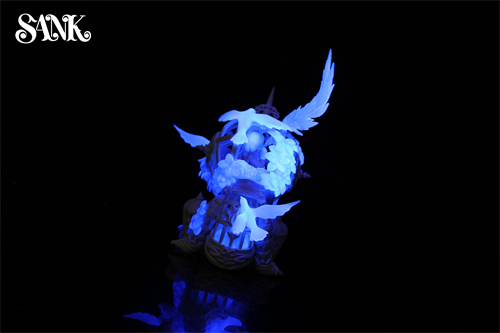 Good Night Series - Sky Wing: A glow-in-the-dark designer art-toy figure with insect-like features and wings, crafted in UV-reactive resin, limited edition 199 sets.