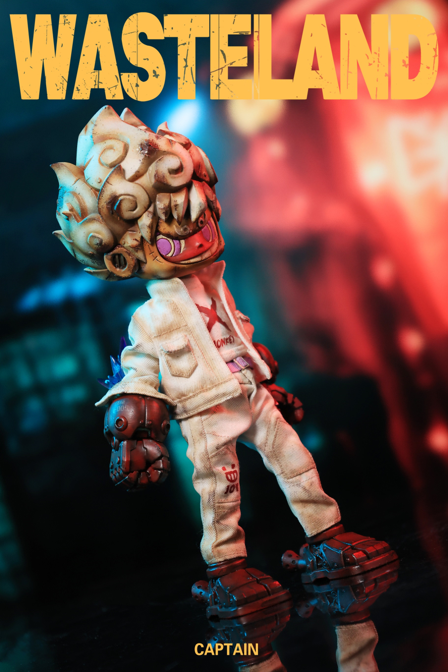WasteLand-Captain action figure, 8-inch limited edition, preorder available. Features intricate design, ABS/PVC/resin materials, UV reactive elements. Ships Q2 2026.
