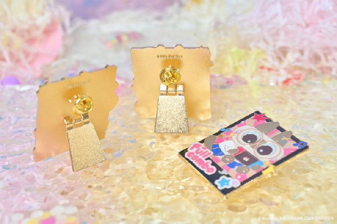 Azukisan's Wish List Series Enamel Pin mystery boxes featuring a group of gold pins.