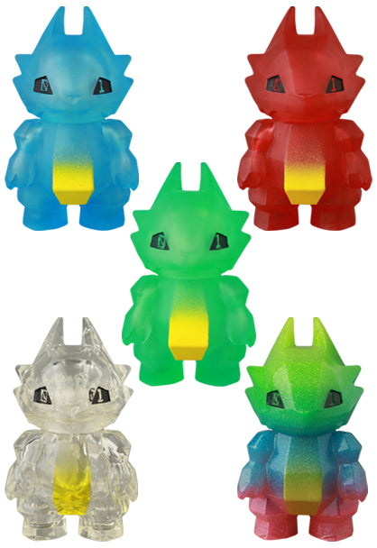 VAG SERIES 44 Dragon Polygon figures: five colorful, translucent vinyl dragons, each with unique finishes, showcasing playful, cartoonish designs.