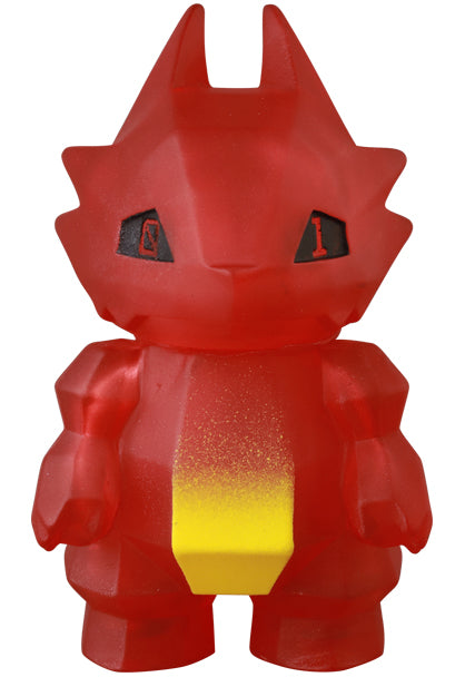 VAG SERIES 44 Dragon Polygon: a 2.5 collectible designer toy, featuring translucent red vinyl, chibi body, and cat-like horns.