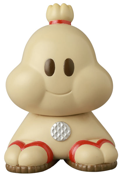 VAG Series 44 Ushimitsu Waranin: a 2.5-inch cream vinyl figurine with red accents, silver disc on chest, designed as a collectible mascot.