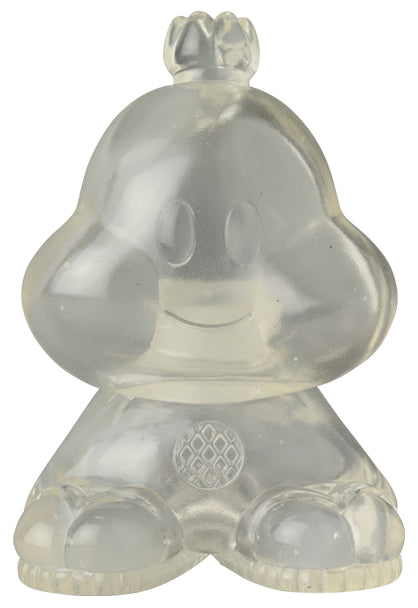 VAG SERIES 44 Ushimitsu Waranin: 2.5-inch translucent vinyl art toy with a rounded head, oval eyes, and a crown-like tuft.