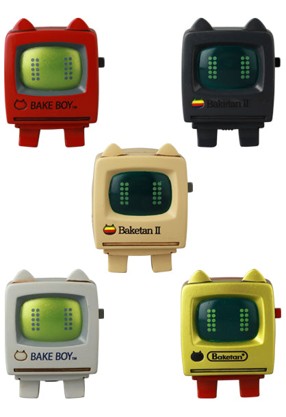 Five cat-ear shaped VAG Series 44 Baketan No. 2 gadgets with LCD screens and branding, resembling vintage Japanese novelty kitchen timers.