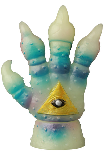 VAG SERIES 44 Fucking Four Fingers: A stylized, mystical monster-hand vinyl toy with speckled texture and occult design, perfect for art toy collectors.