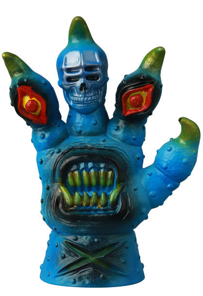 VAG SERIES 44 Fucking Four Fingers: a 2.5-inch monstrous hand vinyl sculpture with skull, eyes, and teeth, designed as an art toy collectible.