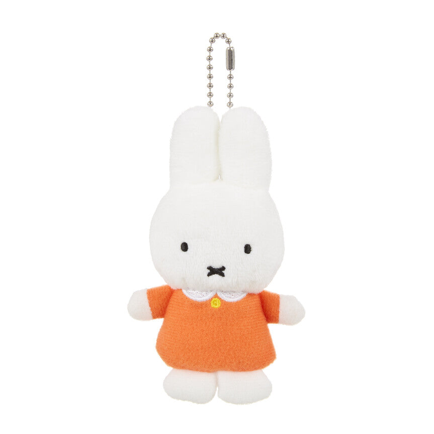 Miffy Plush Keychain, a cartoon-style toy with a black face, measuring H9.5 x W6.3 x D2.5cm, ideal for art toy enthusiasts.