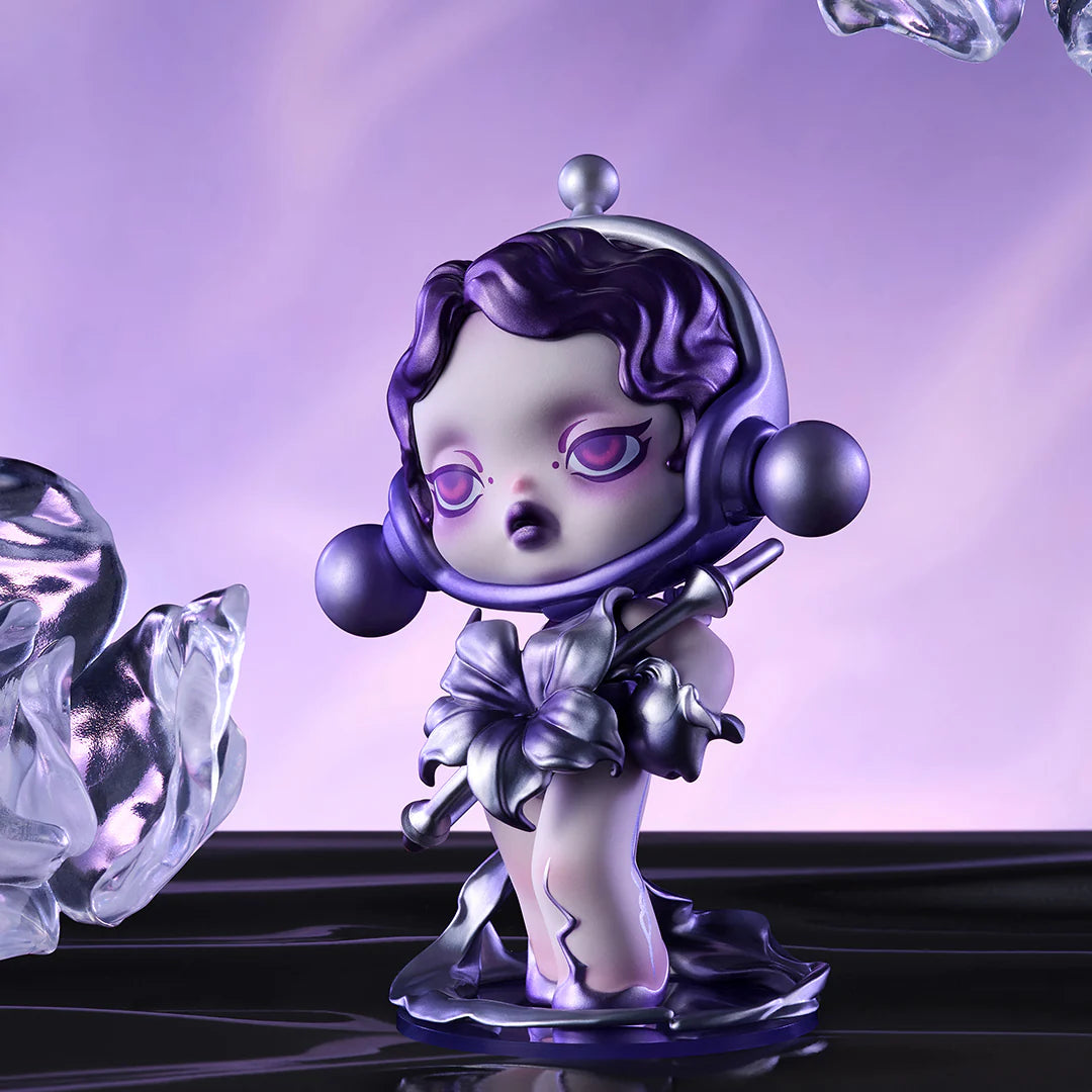 Alt text: SKULLPANDA The Sound Blind Box Series toy figurine of a girl from Strangecat Toys.