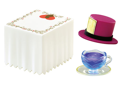 Wonderland Tea Party Mysterious Country Tea Party Re-ment Blind Box Series featuring a red hat and blue candle on a white box.