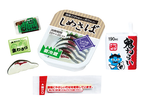 Puchi Sample Light Dinner at a convenience store Re-ment Blind Box Series, featuring assorted miniature food replicas, packaged in a set of eight designs.