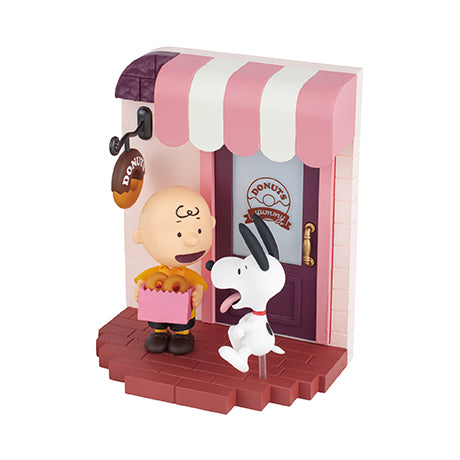 SNOOPY's Door Story Re-ment Blind Box Series featuring a cartoon man and dog figurine, embodying playful charm with six collectible designs.