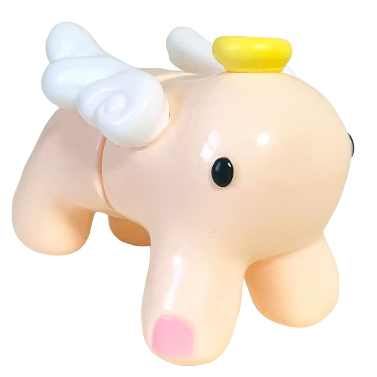 Fukadume (Baby) by Ofuton Heaven: A small, peach-toned angelic toy with wings, halo, and unique deep nails, fitting perfectly in your palm.