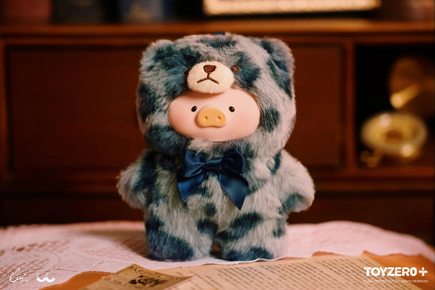 Vintage Teddy Shop Vinyl Face Blind Box Series featuring LuLu the Piggy, a 14cm plush toy with a soft vinyl face. A blind box product from Strangecat Toys, offering surprise designs.