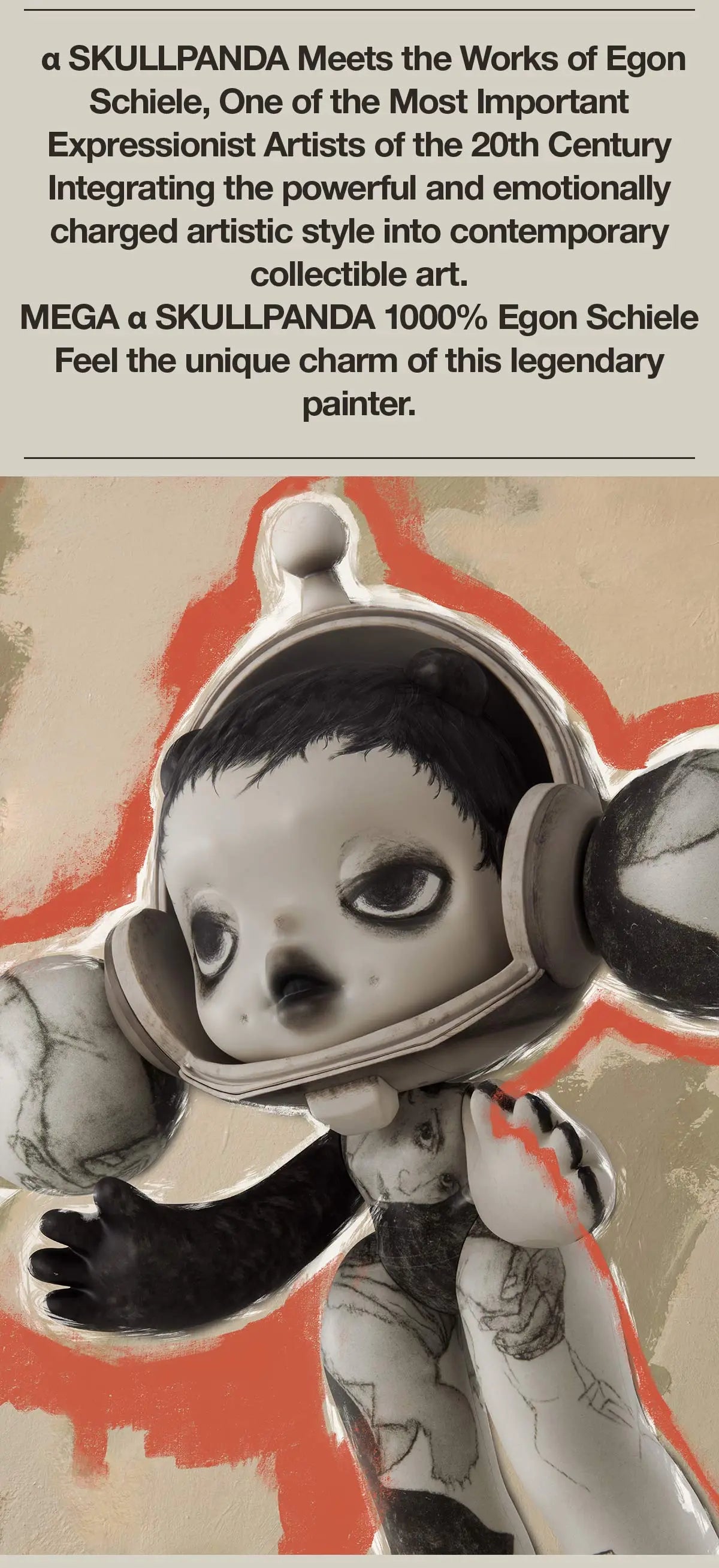 MEGA α SKULLPANDA 1000% Egon Schiele