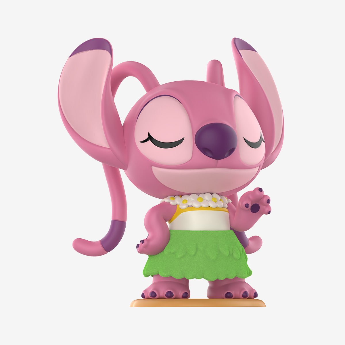 Disney Stitch on a Date Series Figures - Preorder: 3D Angel figure with daisy lei and hula skirt, part of a collectible set from Strangecat Toys.