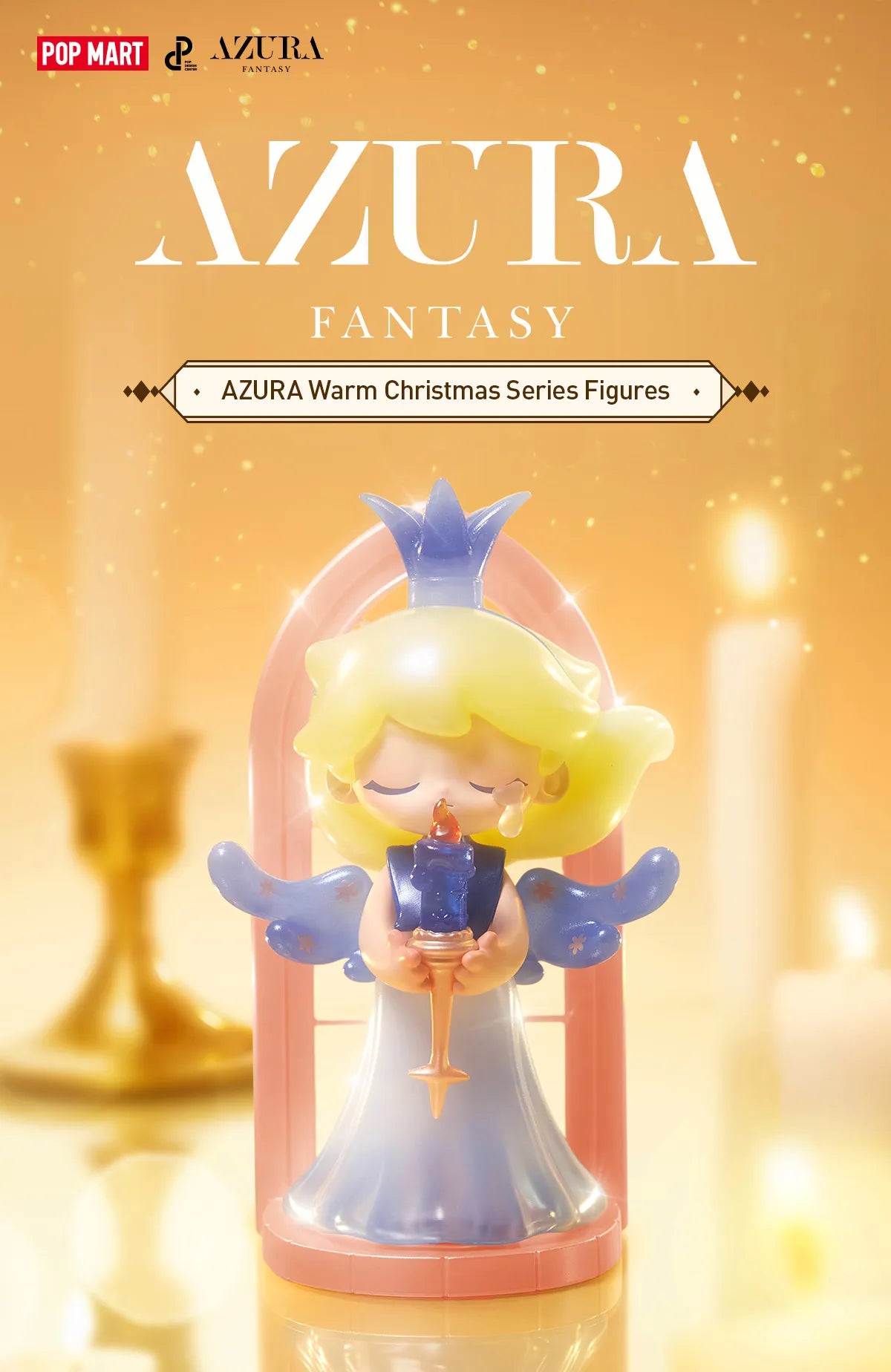 AZURA Warm Christmas Series Figures Blind Box featuring a toy figurine of a girl holding a candle, part of a collectible art toy series.