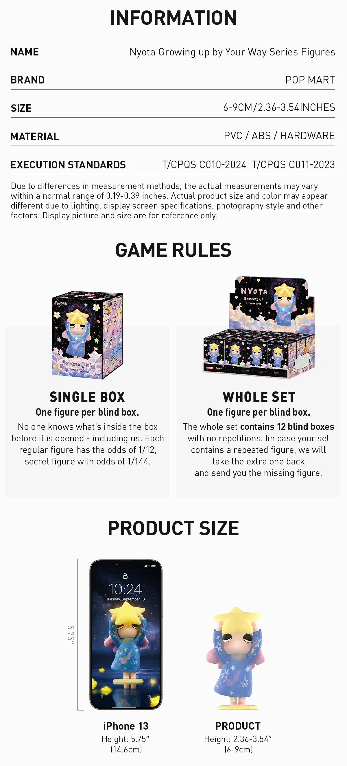 Nyota Growing up by Your Way Blind Box Series Figures - Preorder, featuring cartoon characters, including one holding a star. Ships late April 2025.