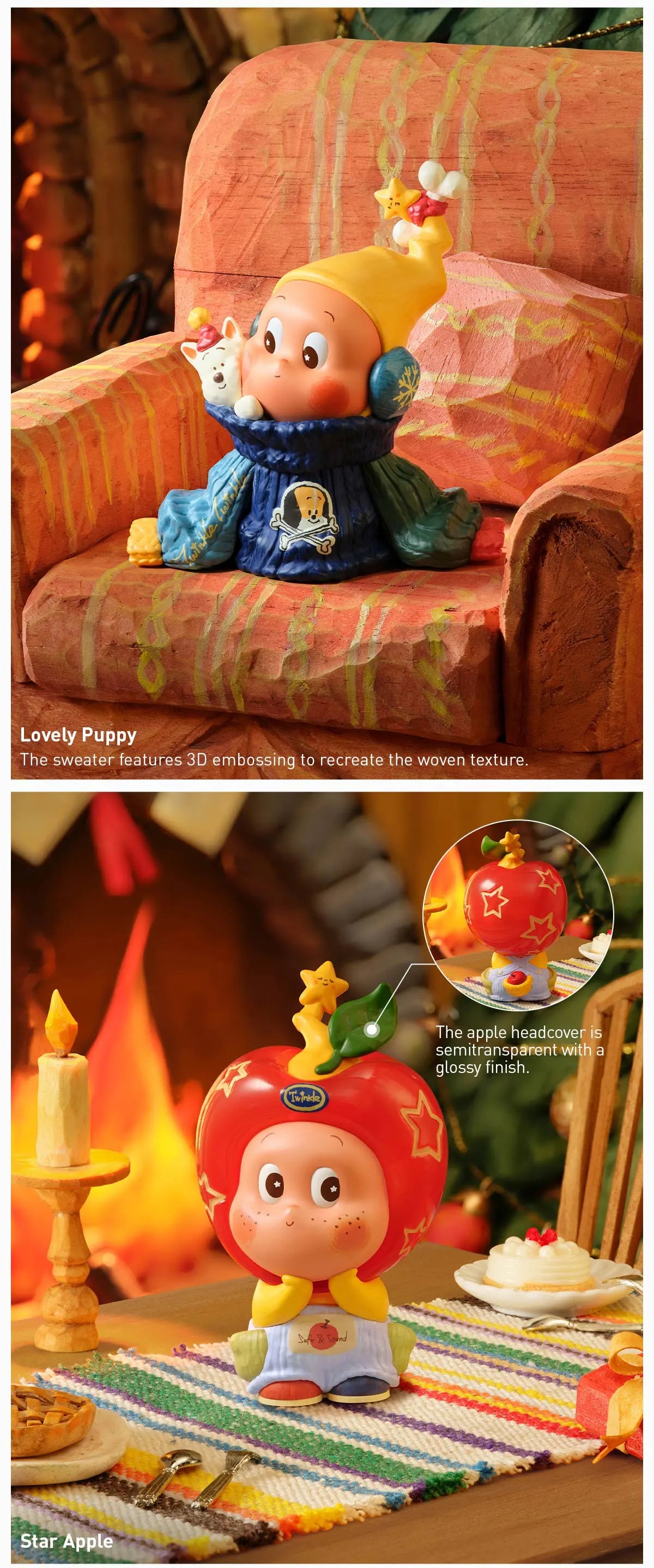 Twinkle Twinkle The Gifts From Stars Series Figures - Preorder. Toy figurine seated, depicting a cartoon character with a dog, part of a collectible series.