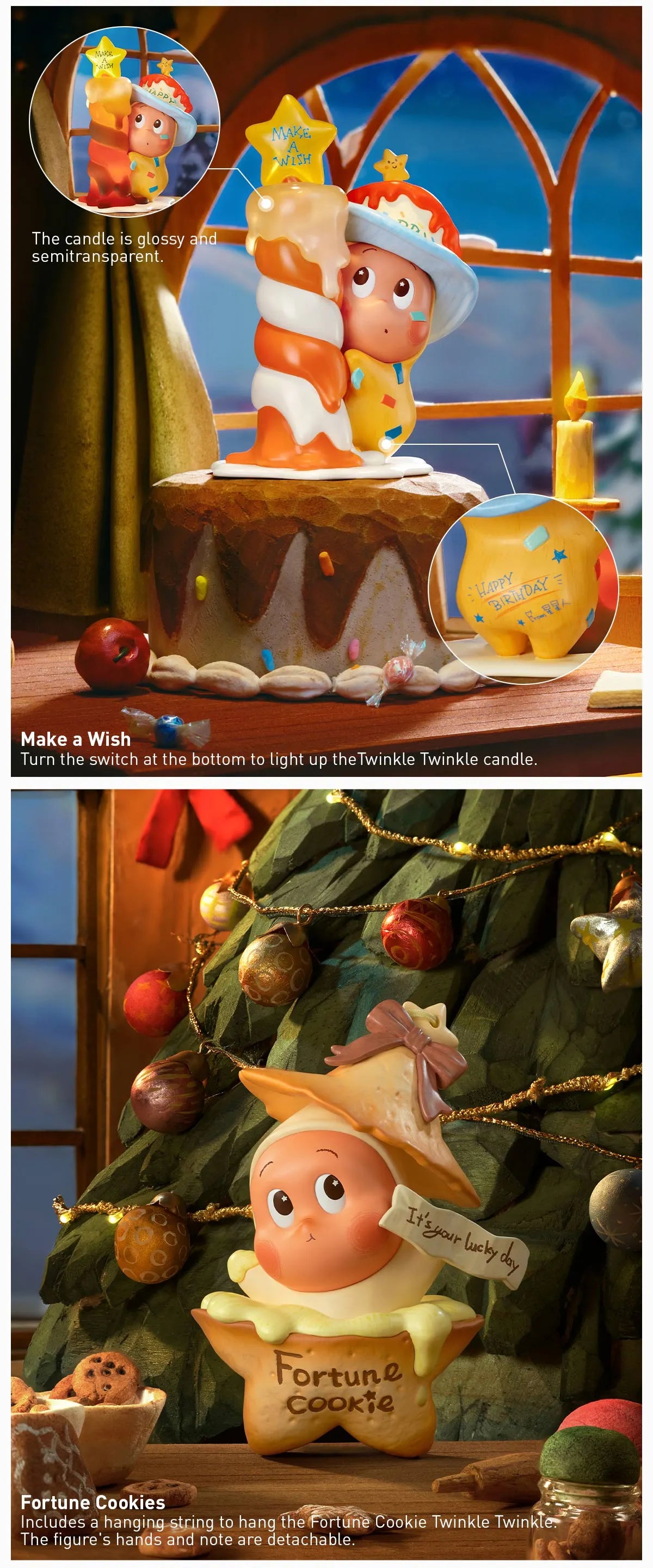 Twinkle Twinkle The Gifts From Stars Series Figures - Preorder, featuring a toy figurine hugging a candle, part of a blind box collection. Ships February 2025.