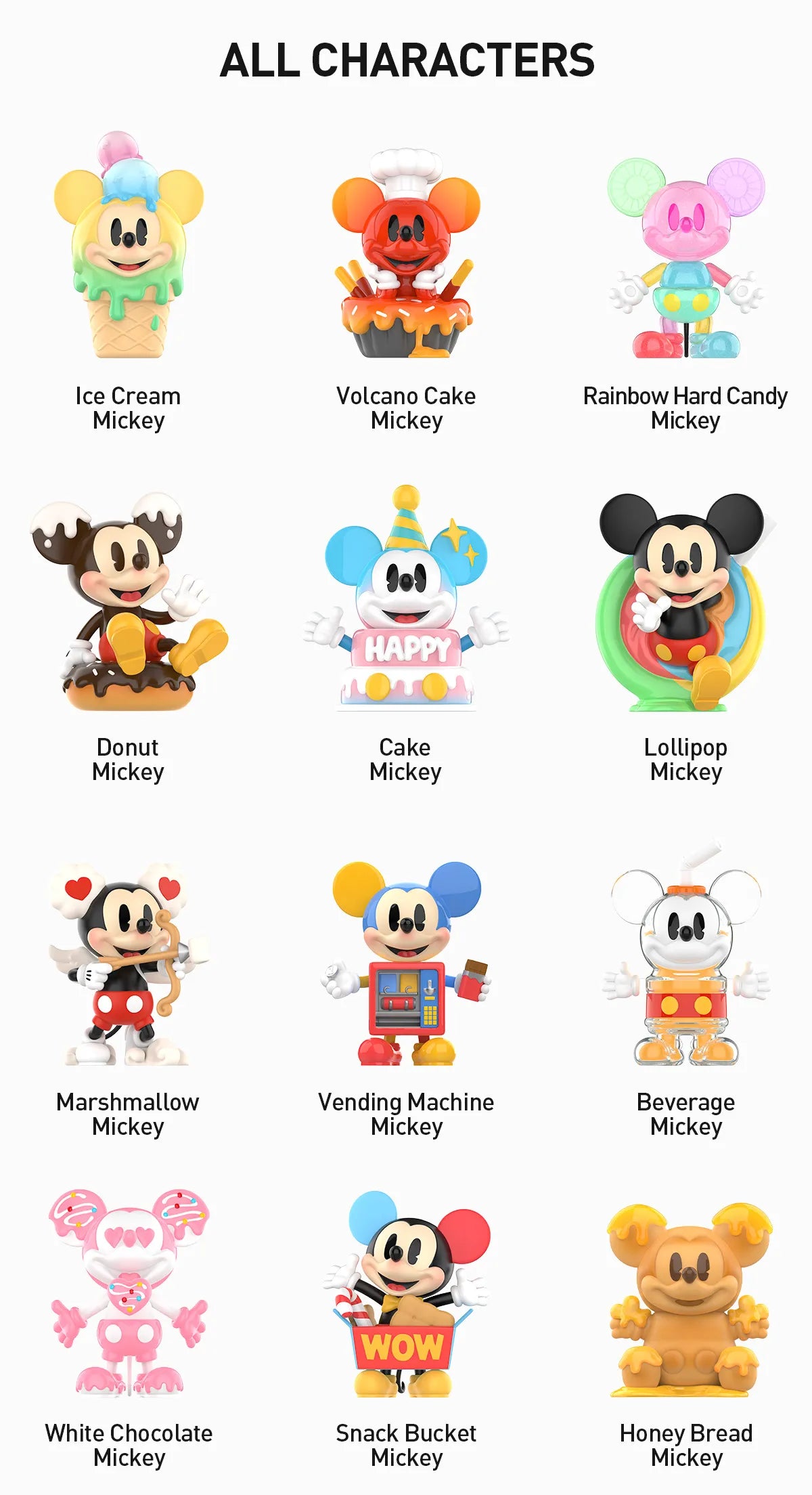 Disney Mickey Childhood of Boundless Imagination Series Figures - cartoon characters with various accessories, available for preorder, featuring 12 designs and 1 secret option.