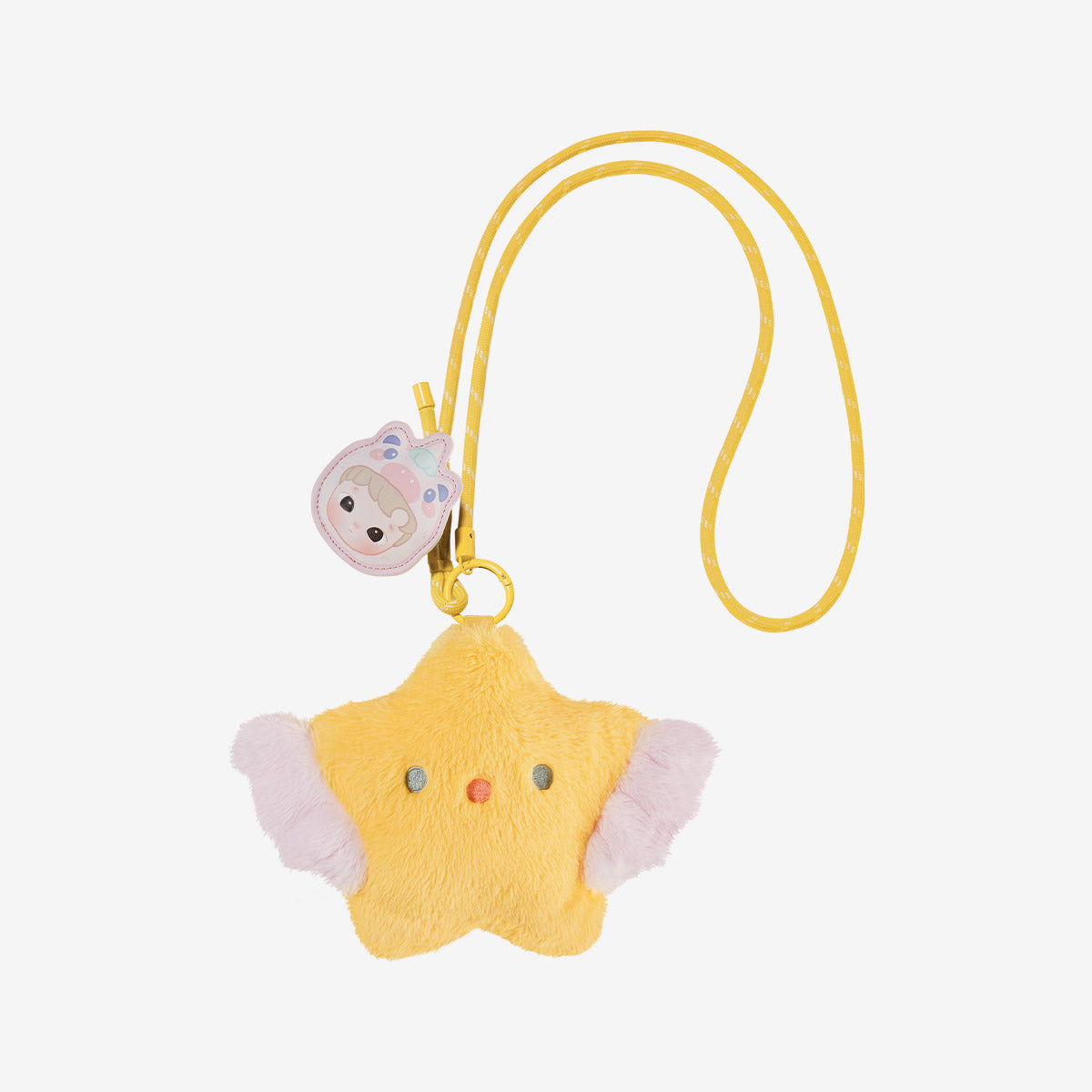 HACIPUPU Snuggle With You Series-Plush Bag Blind Box features a star-shaped yellow plush purse with pink wing accents, embroidered face, and unicorn charm.