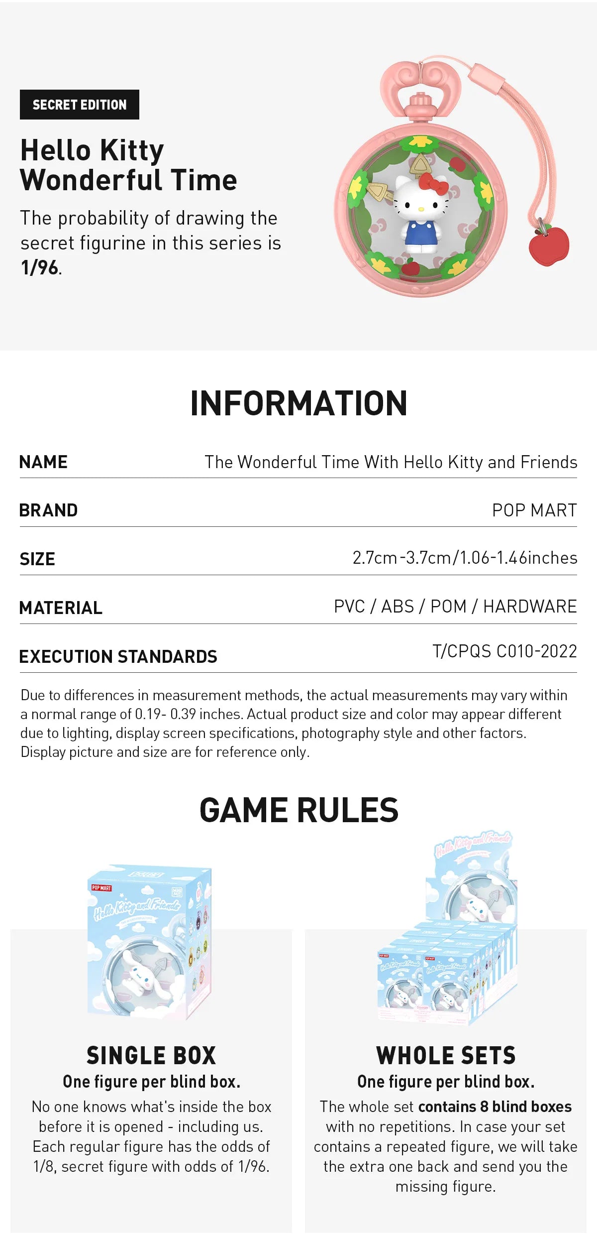 The Wonderful Time With Hello Kitty and Friends Series Scene Sets Blind Box - Preorder featuring a pink pocket watch with Hello Kitty inside.