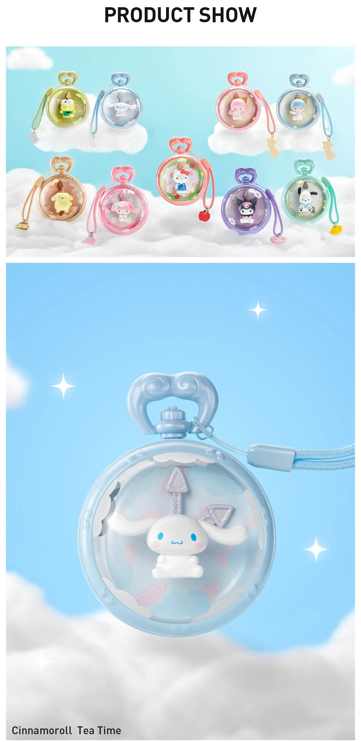 The Wonderful Time With Hello Kitty and Friends Series Scene Sets Blind Box, featuring Hello Kitty in a pocket watch, available for preorder.