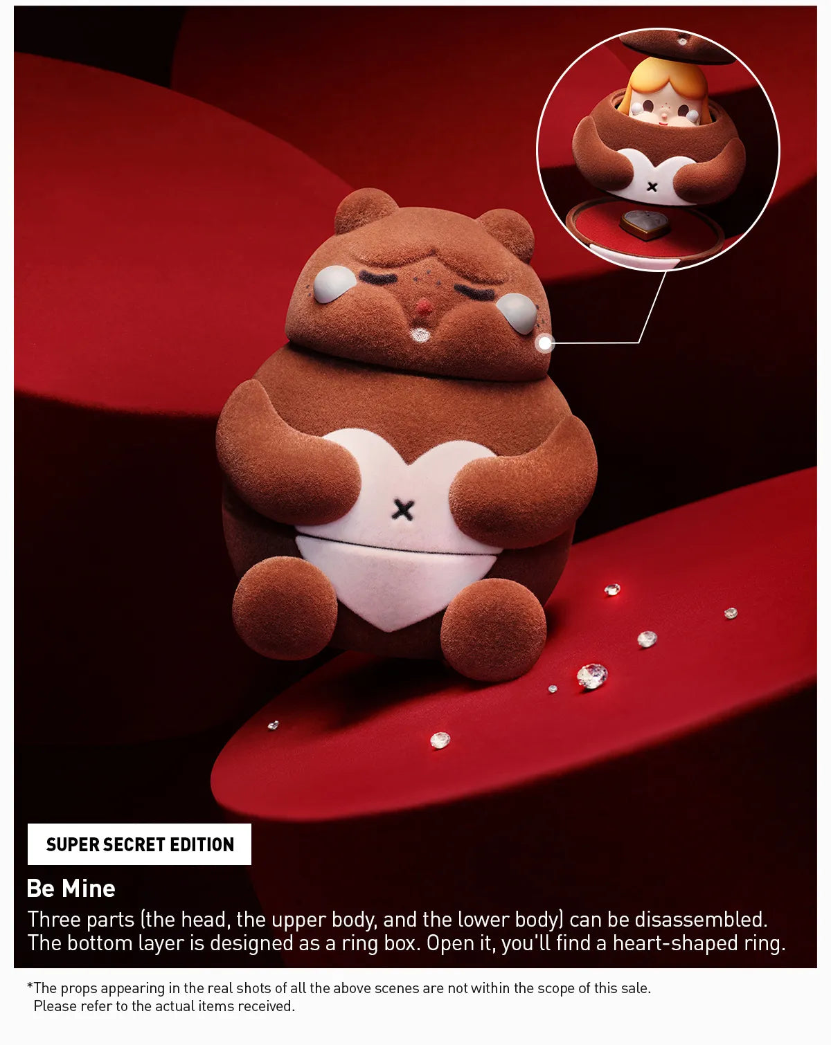 CRYBABY Crying For Love Series Figure, a stuffed animal toy, available for preorder. Part of a collection with 12 designs and 2 secret variants.