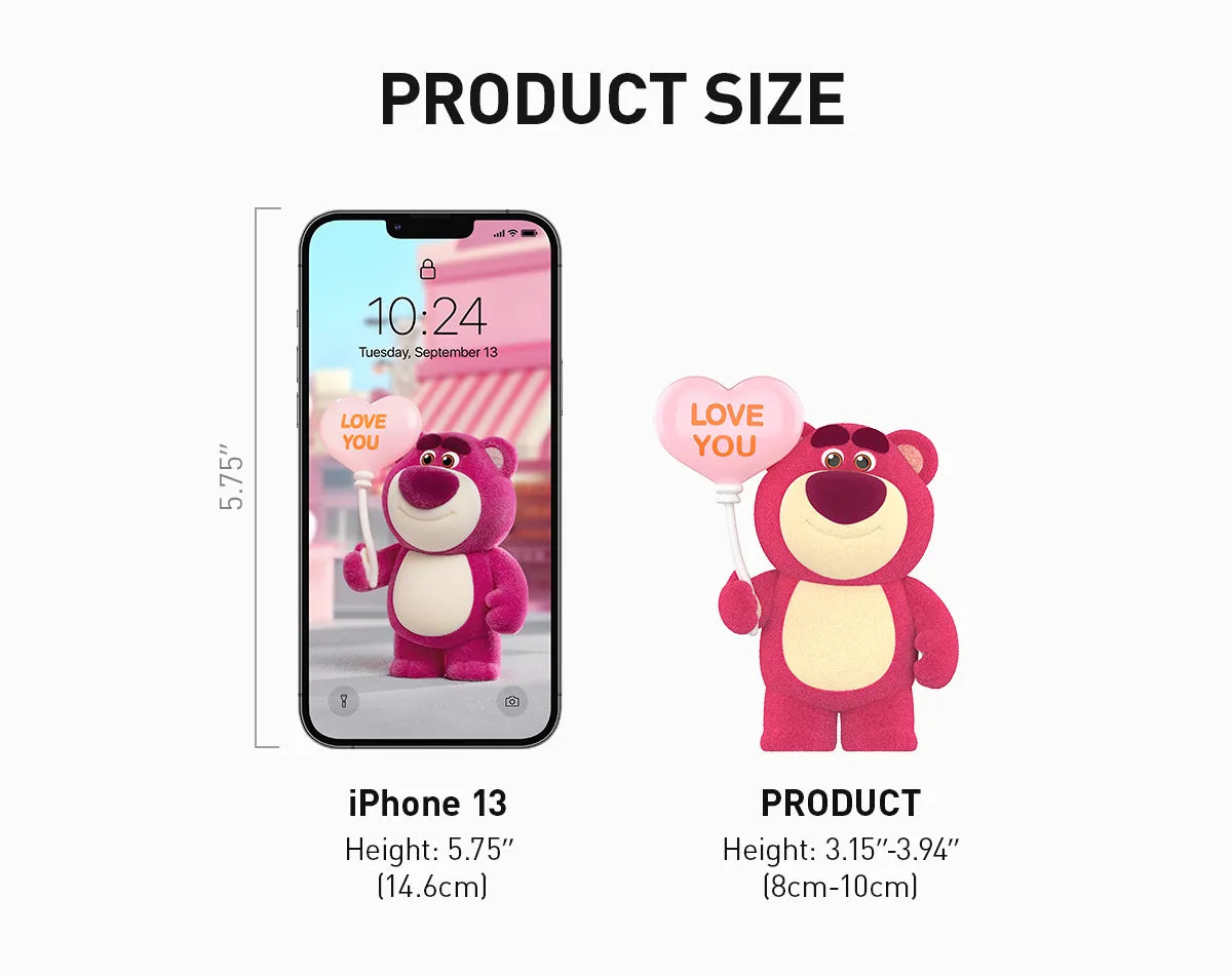 Disney/Pixar Lotso Wondrous Rendezvous Series Figures, featuring a pink stuffed animal holding a heart-shaped balloon. Preorder for February 2025.