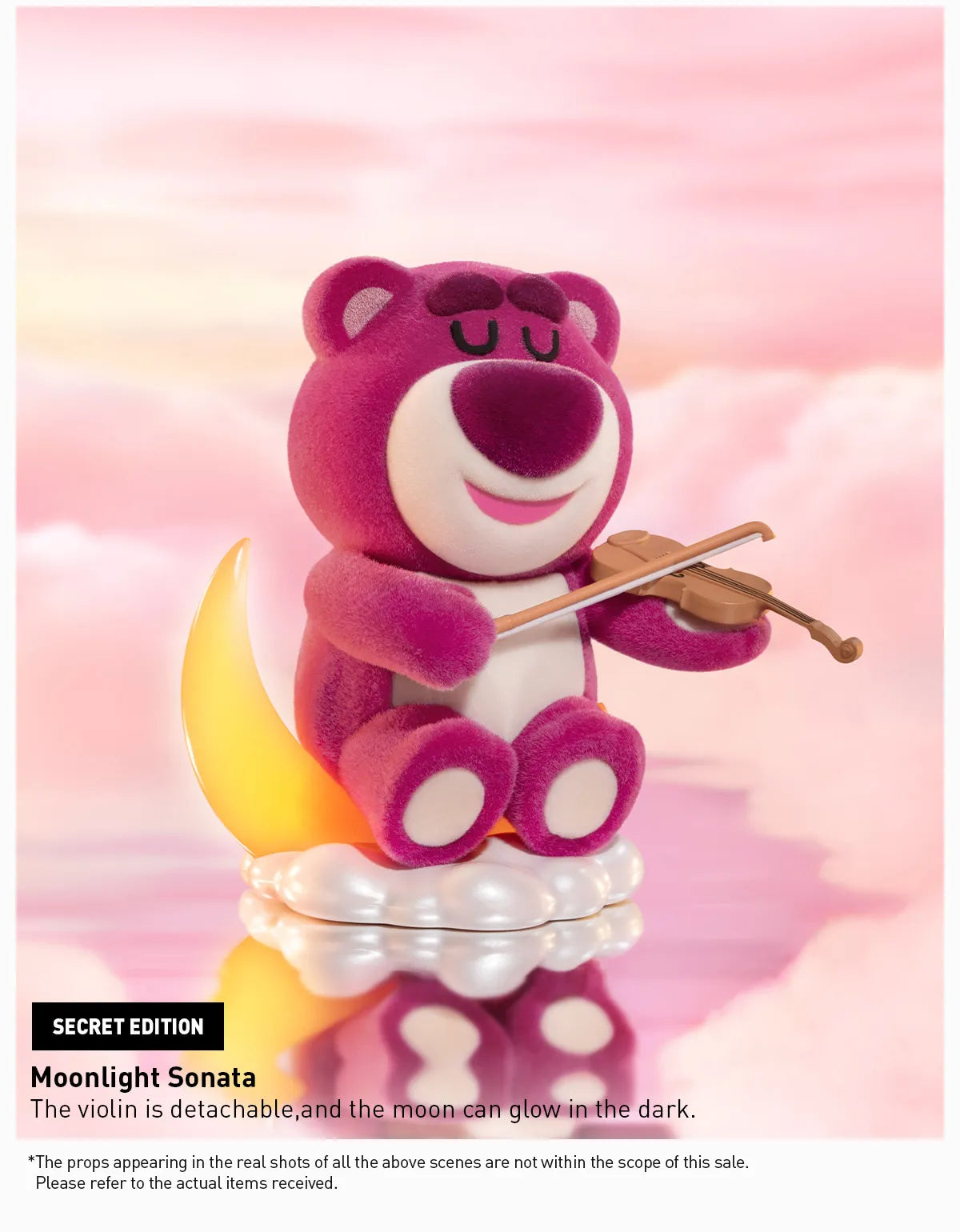 Disney/Pixar Lotso Wondrous Rendezvous Series Figure featuring a purple teddy bear playing a violin, available for preorder at Strangecat Toys.