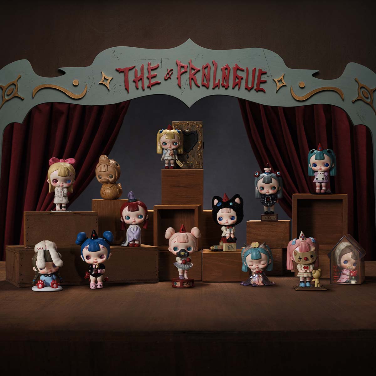 TINYTINY-PROLOGUE SERIES FIGURES on stage, featuring small figurines for preorder. Includes 12 regular designs and 2 secret options.