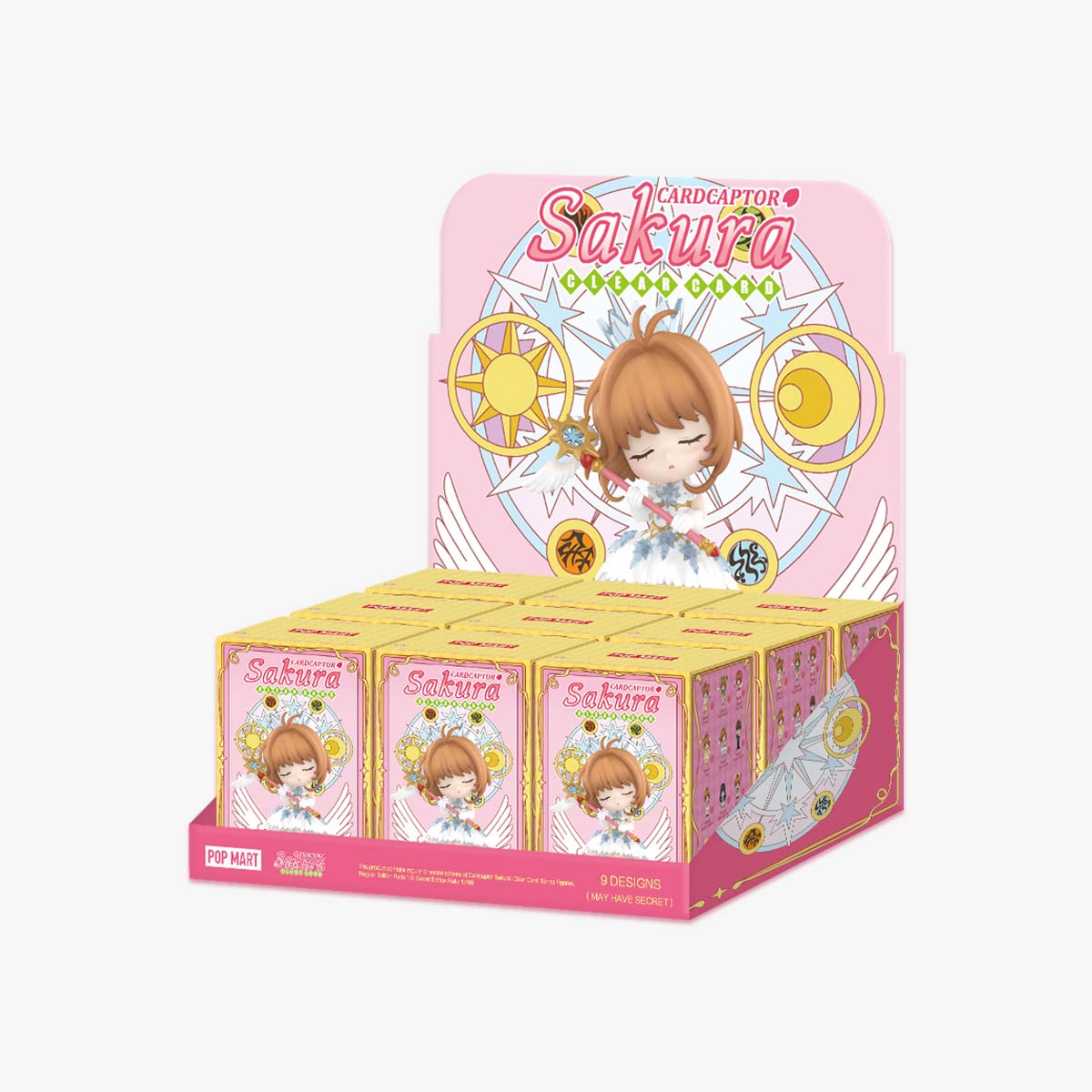 Cardcaptor Sakura: Clear Card Series Figures - Preorder display, featuring chibi Sakura art. Includes 9 designs plus a secret variant.