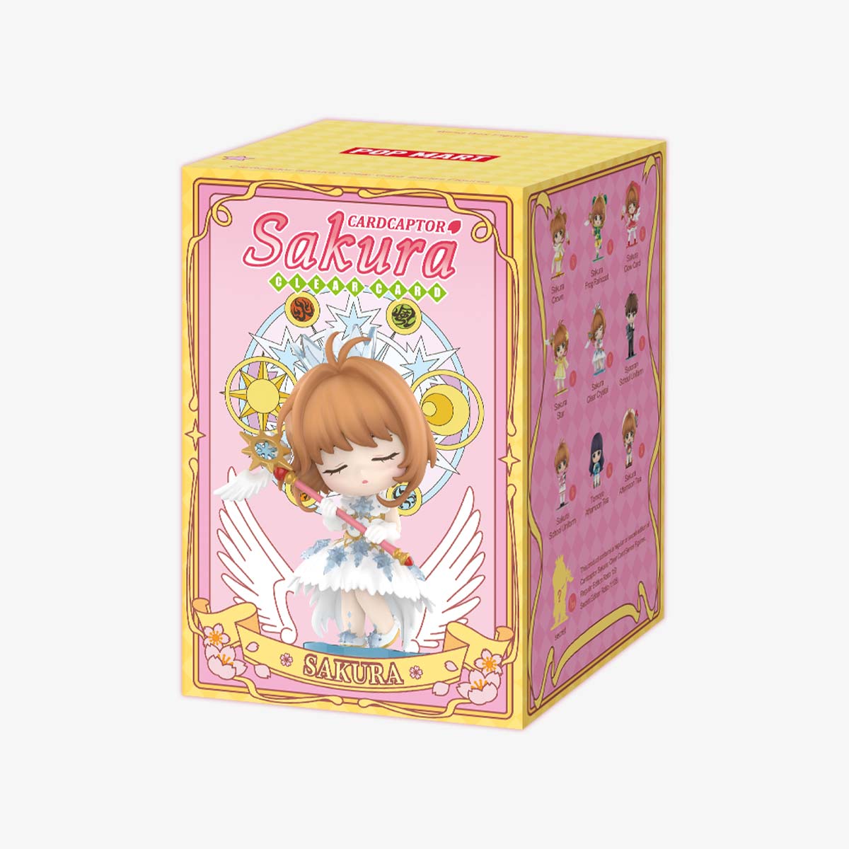 Cardcaptor Sakura: Clear Card Series Figures - Preorder, featuring Sakura Kinomoto in a snowflake-themed dress. Includes 9 designs and 1 secret option.