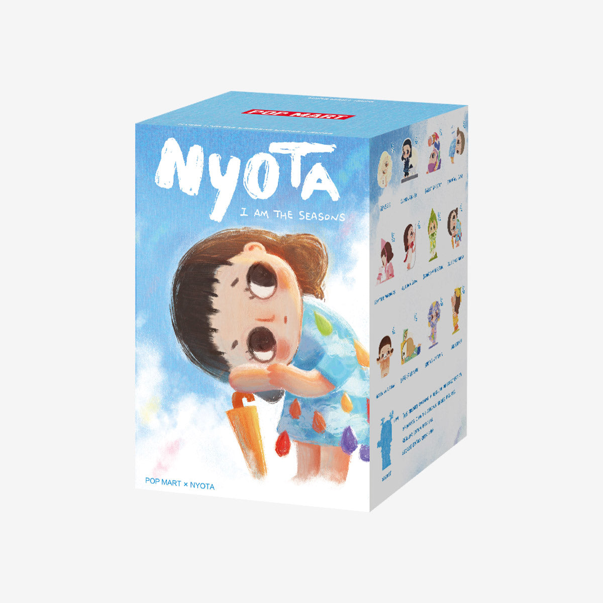 Nyota I Am the Seasons Series Figures - Preorder: Blind-box toy featuring a girl with yellow umbrella, raindrop dress; includes 12 seasonal variants, 1 secret option.