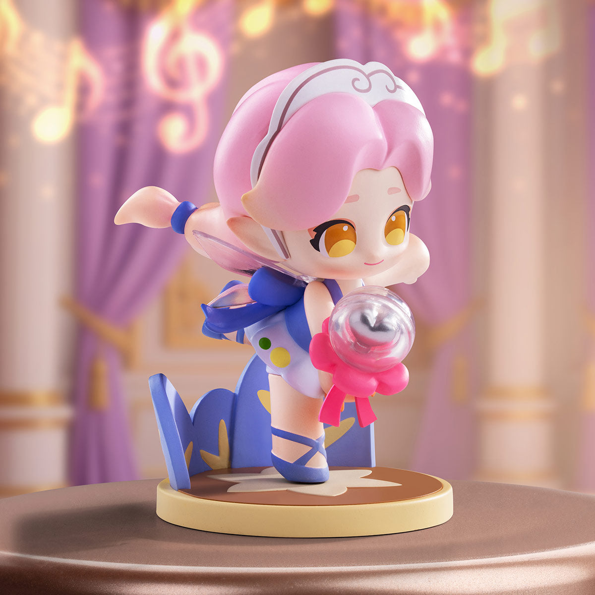 Chibi-style fairy figurine with pink hair, blue dress, and lollipop, part of Honor of Kings Baby Heroes-Gratitude Season Series, available for preorder at Strangecat Toys.