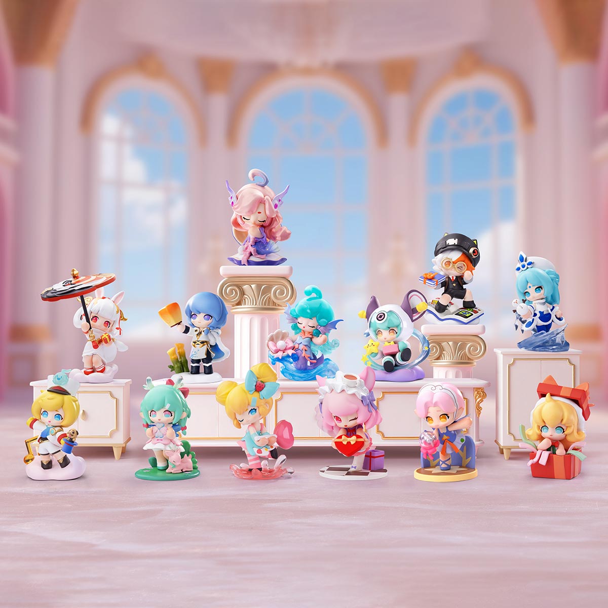 Honor of Kings Baby Heroes-Gratitude Season Series Figures displayed in a staged setting. Preorder includes 12 regular designs, possibly featuring 1 secret figure.