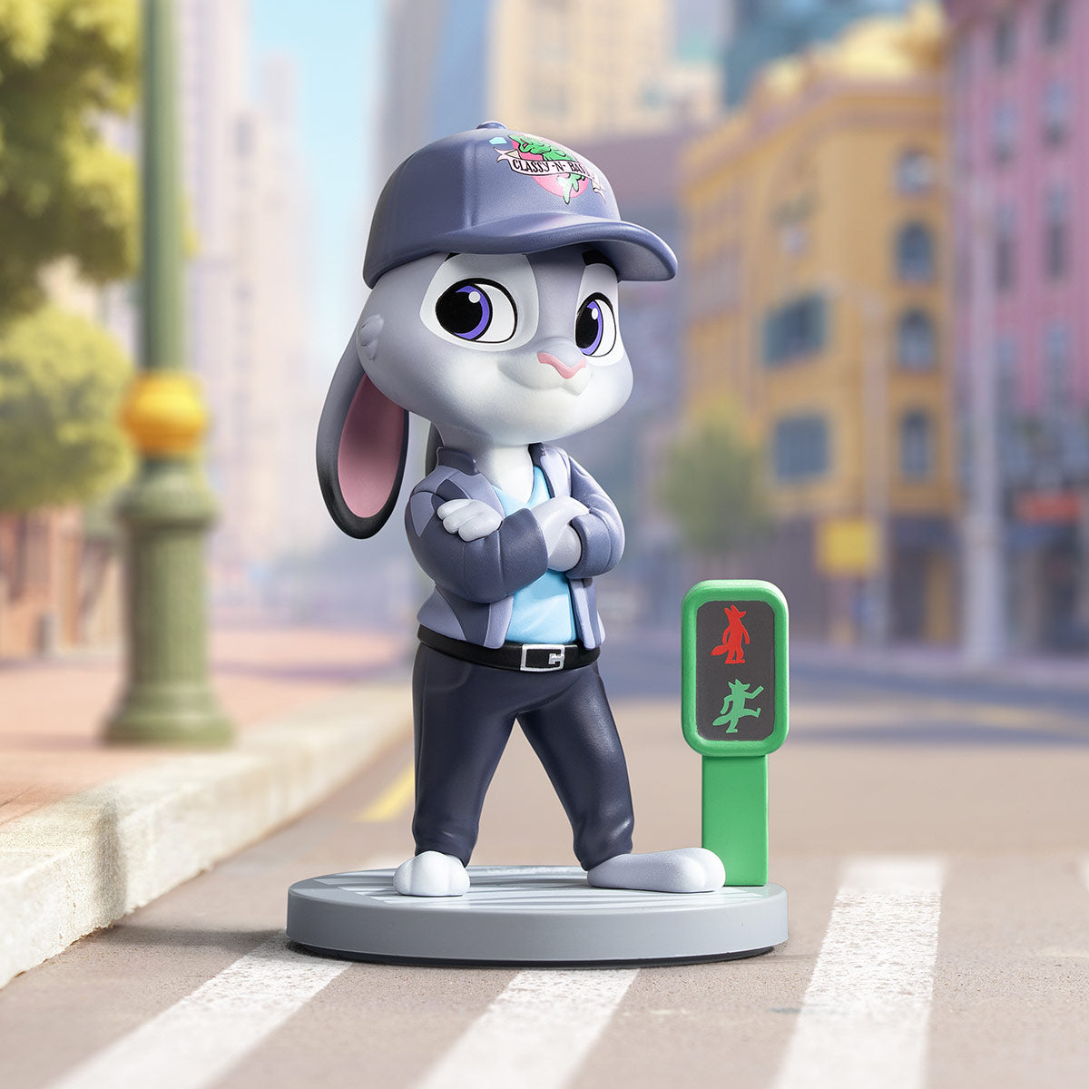 Disney Zootopia: Next Adventure Series Figure, featuring a confident anthropomorphic rabbit on a crosswalk base, preorders ship by Jan 2026.