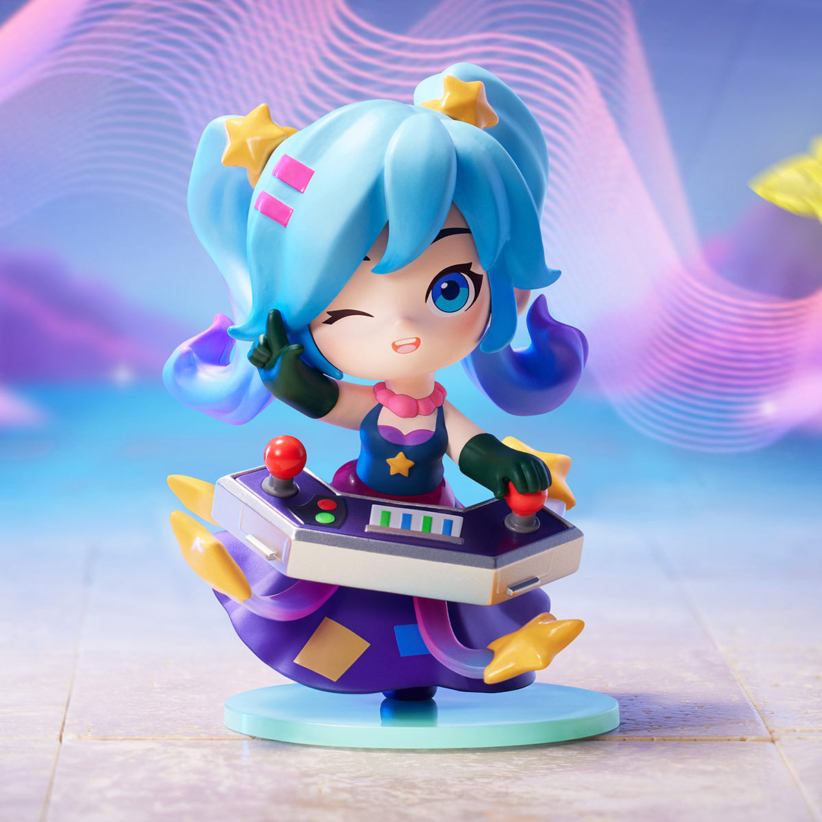 Chibi figure from Fight For the Golden Spatula Chibi Series Figures II, featuring a girl with twin-tails, posed with a retro game console. Preorder for November 2025.