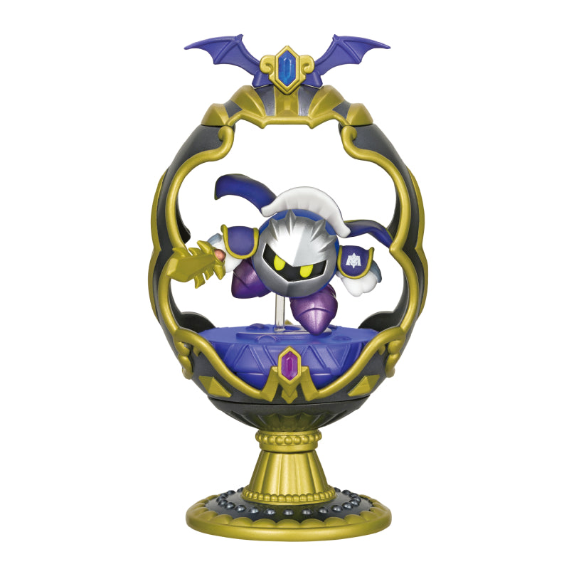 Meta Knight collectible figurine from the Kirby of the Stars Ovaltique Collection Re-ment Blind Box Series, displayed in a decorative trophy-style frame.