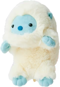 Posture Pal plush toy resembling a cute yeti with a round blue face, designed to promote good posture while working at a desk.