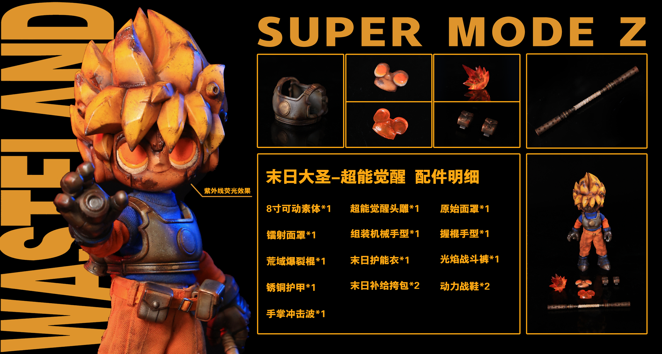 WasteLand-Captain figure, 8-inch limited edition, showcasing a candy, helmet, and belt details. Preorder for Q2 2026, with ABS/PVC/Resin materials.