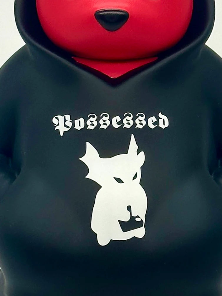 Low Fidelity - The Devil Likes Lofi by Luke Chueh: A 7-inch vinyl figure with a red head, black hoodie featuring 'Possessed' and a devil silhouette.