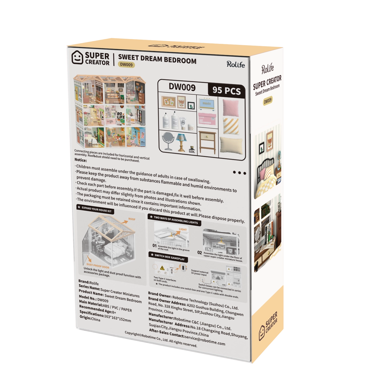 Sweet Dream Bedroom Rolife Diy Miniature House Abs DW009