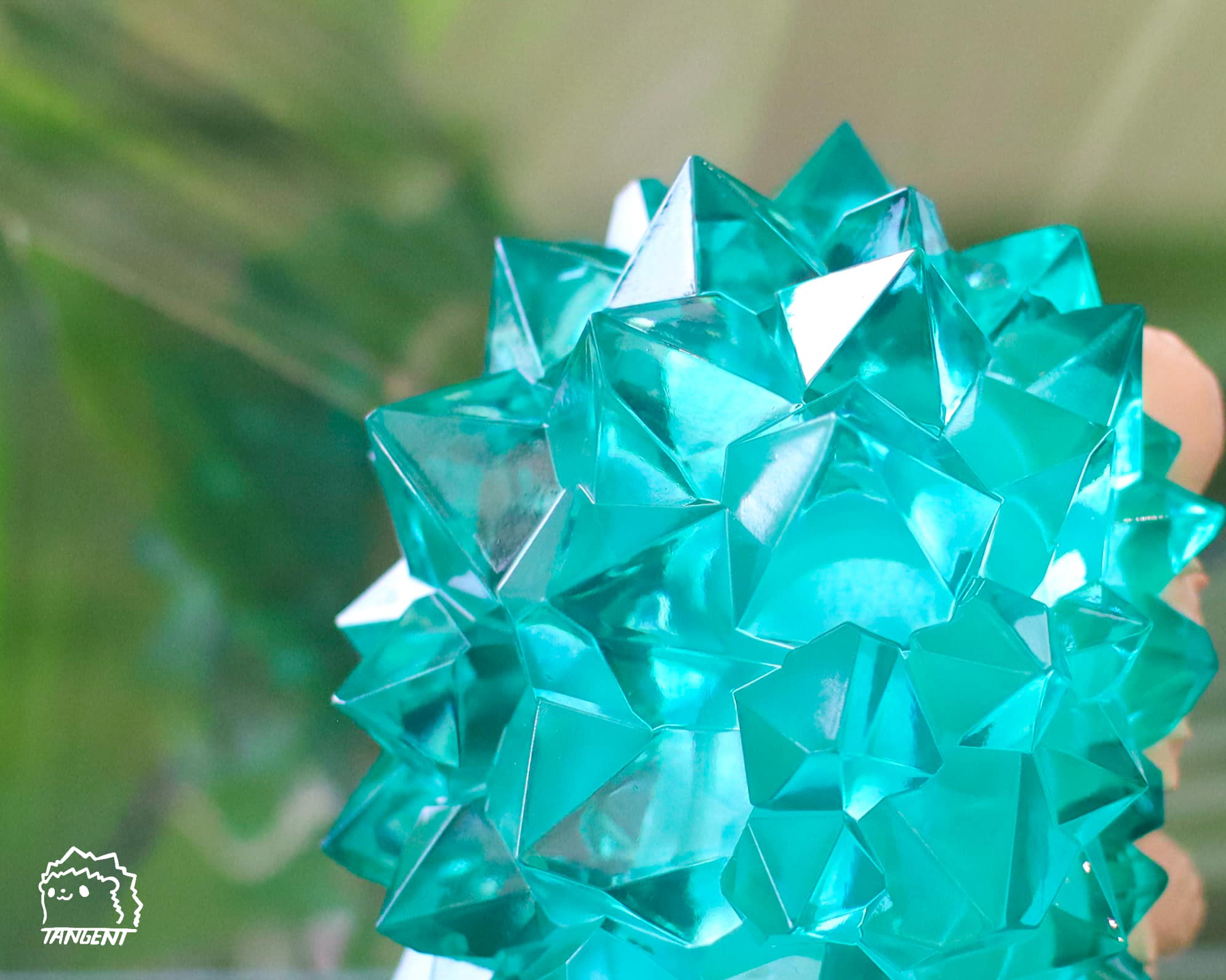 Fluffy Hogkey by Tangent Toy, a limited edition 8cm resin art toy, features intricate origami-inspired design details.