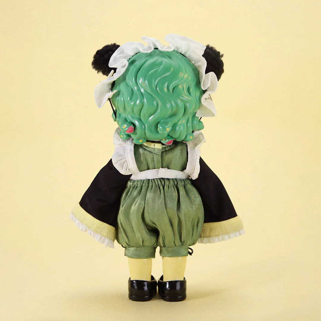 ABAO Medusasa (Panda ver.) Sofubi Figure - Preorder, featuring mint-green hair, panda ears, and a detailed maid outfit viewed from behind.
