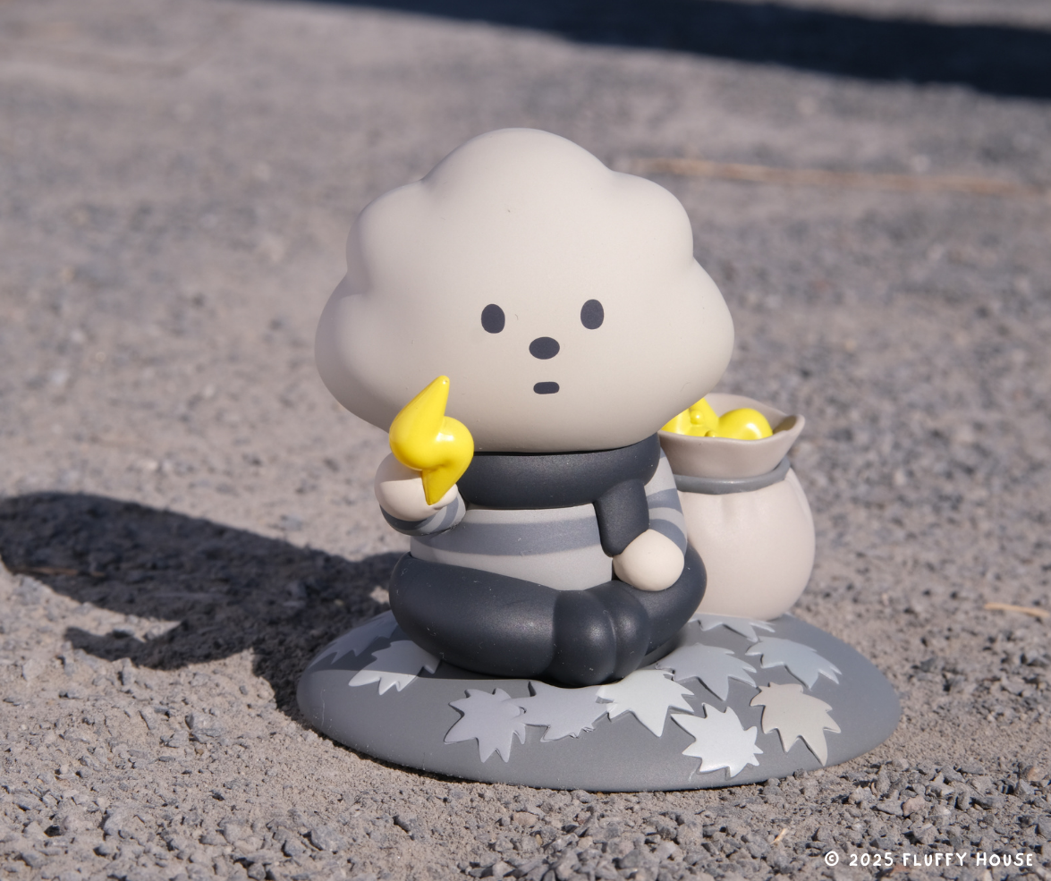 Mr. White Cloud & Friends blind box series, featuring 8 whimsical weather-themed figures, each 5.5-12.5cm, crafted from ABS and PVC materials. Preorder for July 2025 delivery.
