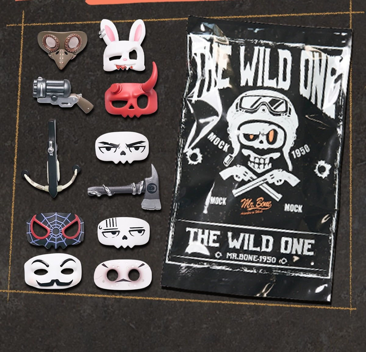 Mr Bone Wild Ones Accessory Pack - Preorder: Includes 11 PVC accessories, available for preorder. Ships June 2025.